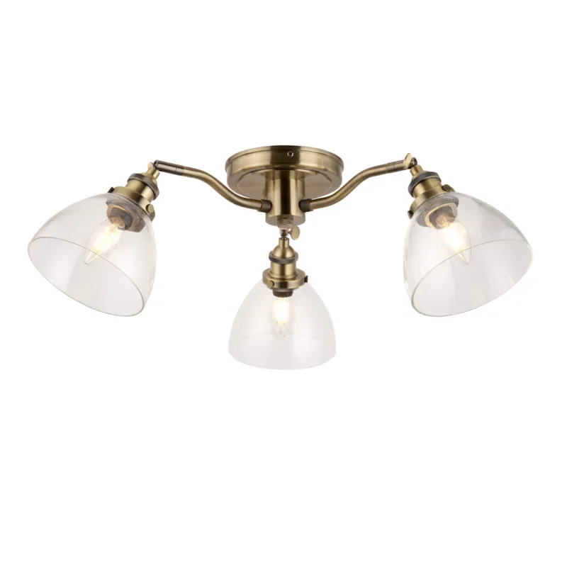 Lampa sufitowa Hansen Endon 3x7W E14 Stal / Szkło Mosiądz Kup teraz