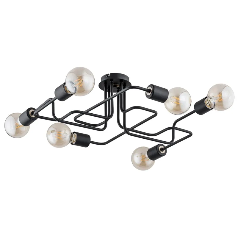 Hit cenowy Lampa sufitowa Hook 24746 Alfa 6xE27 LED Metal Czarny
