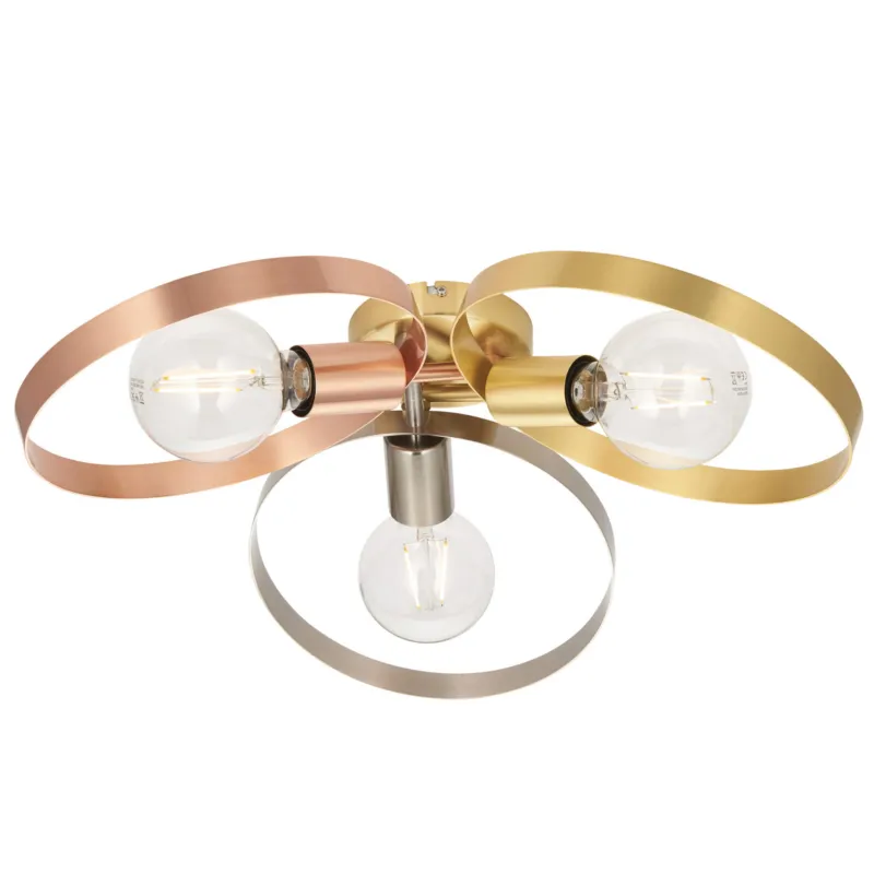 Oferta czasowa Lampa sufitowa Hoop Endon 3x10W E27 Stal Mosiądz