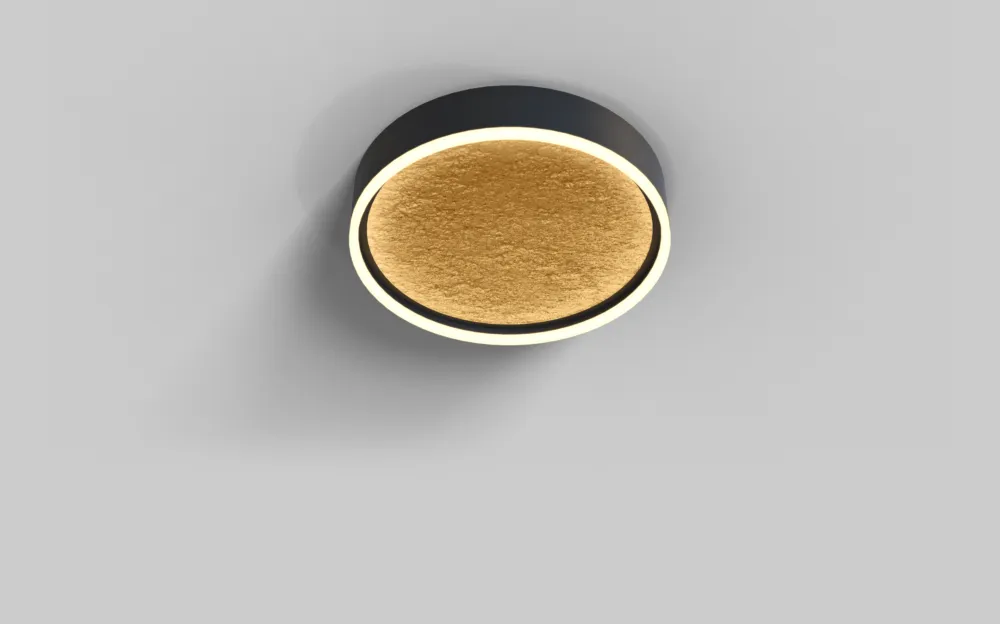Lampa sufitowa plafon Bordeaux 9002-104M Aviano Lighting 1xLED 37W Metal / Tworzywo Czarny Mat / Złoty Ostatnia szansa