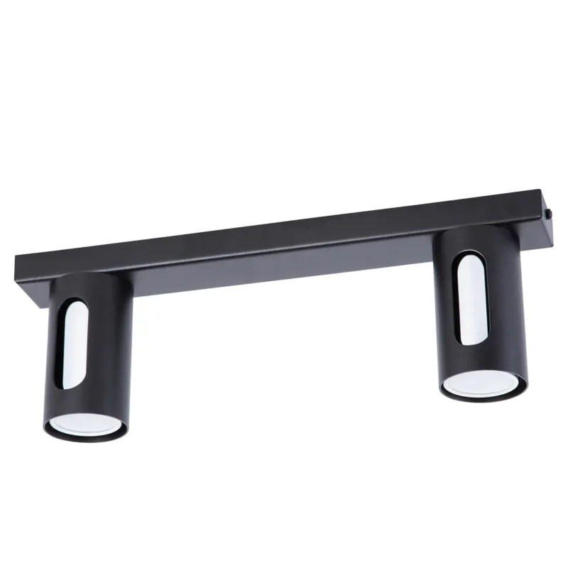 Lampa sufitowa Plafon FLOW Sigma Lighting 2XGU10 MAX 10W LED Stal lakierowana Czarny/Czarny/Srebrny Kup online