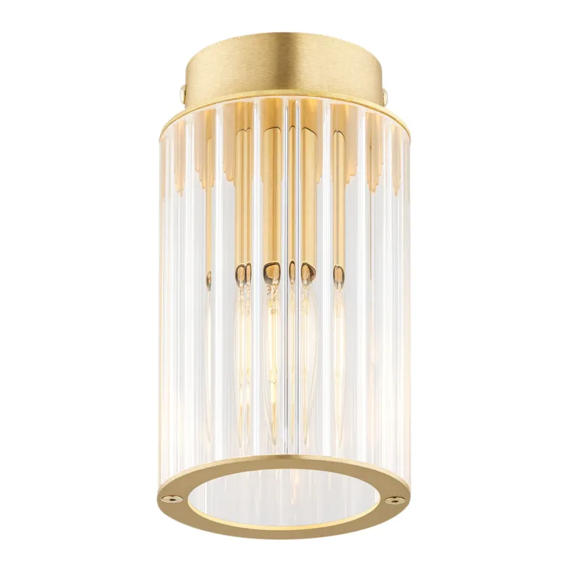 Lampa sufitowa Plafon Hampton 8501 Argon 1xE14 7W Szkło/ Mosiądz, Transparentny / Mosiądz Szczotkowany Darmowy zwrot