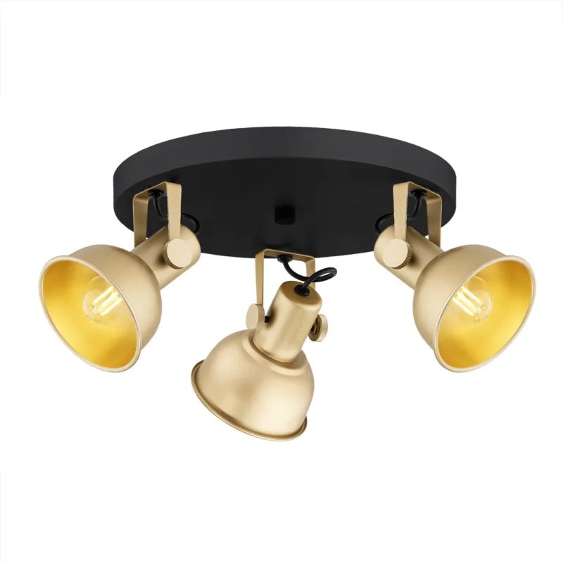 Lampa sufitowa Plafon Lenora 6243 Argon 3xE14 7W Stal Lakierowana, Złoty/ Czarny Bezpieczne zakupy