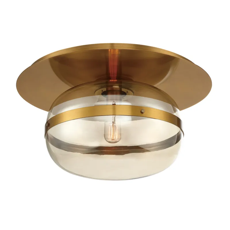 Ograniczona ilość Lampa sufitowa plafon Nottingham QN-NOTTINGHAM-F-M-AB Eurofase 1x40W E27 Stal/Szkło Złoty/Bursztynowy