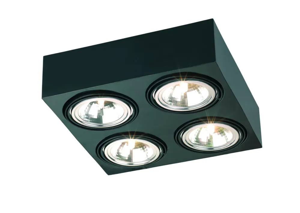 Nie przegap Lampa sufitowa Plafon Rodos 1553 Argon 4xG9 6WLED Stal Lakierowana, Czarny