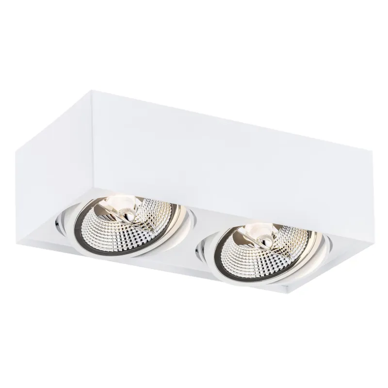 Lampa sufitowa Plafon Rodos Plus 1048 BZ Argon 2xGU10 LED AR111 12W Stal Lakierowana, Biały Hit sprzedaży