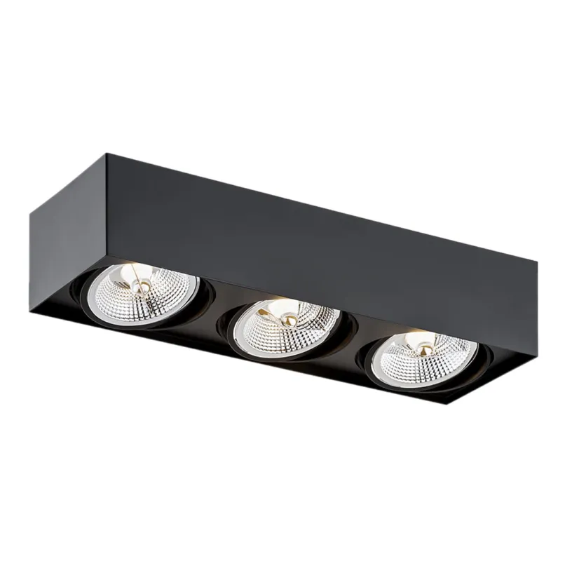Lampa sufitowa Plafon Rodos Plus 6118 BZ Argon 3xGU10 LED AR111 12W Stal Lakierowana, Czarny Szybka dostawa