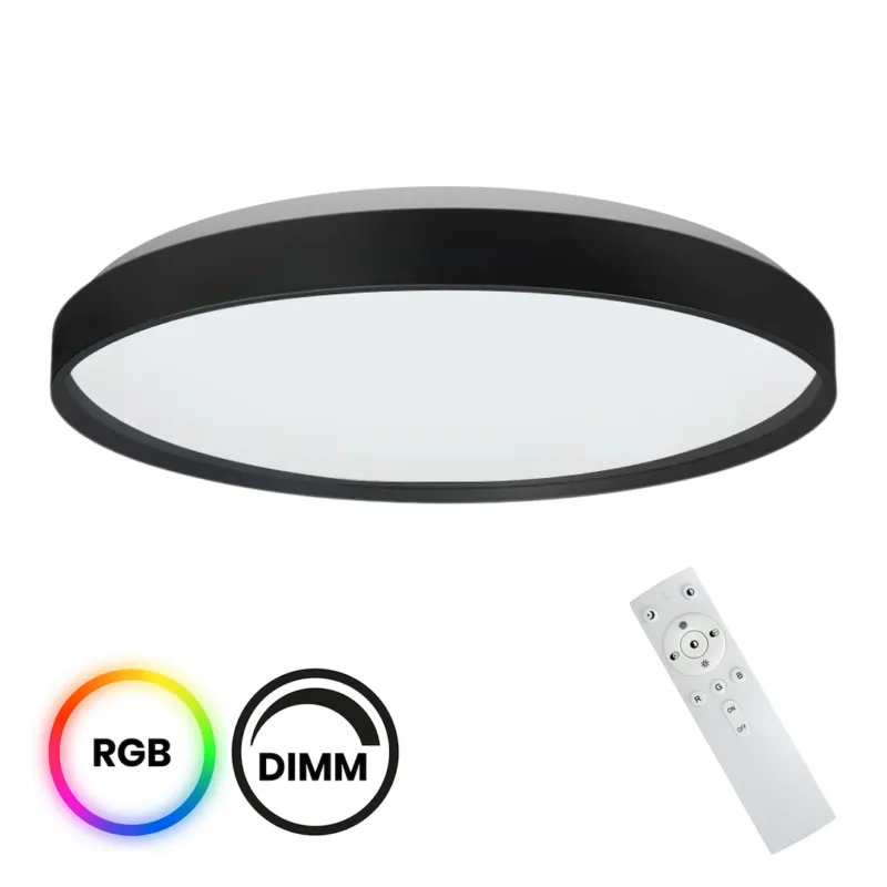 Bezpieczne zakupy Lampa sufitowa plafon PLAFONIERY ML9965 Milagro 36W LED Tworzywo Sztuczne + Metal Czarny