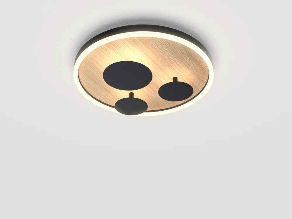 Lampa sufitowa plafon Reims 9013-306S Aviano Lighting 4xLED 26W Metal Czarny Mat / Kolor Drewna Tani