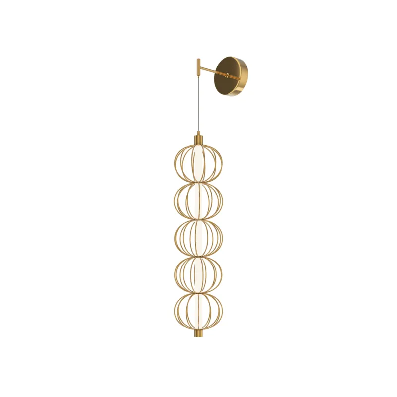 Bezpieczna płatność Lampa ścienna kinkiet Golden Cage MOD216WL-L10G3K Maytoni LEDx17W Metal/Metal Złoto/Złoty