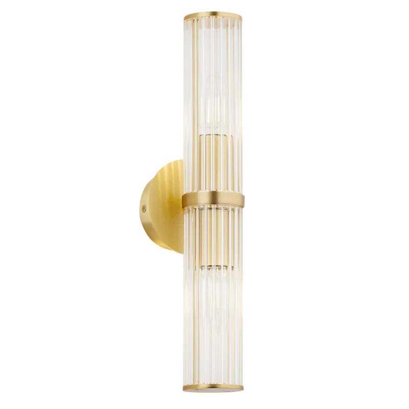 Lampa ścienna Kinkiet Hampton 7203 Argon 2xE14 7W Szkło/ Mosiądz, Transparentny / Mosiądz Szczotkowany Zamów dziś