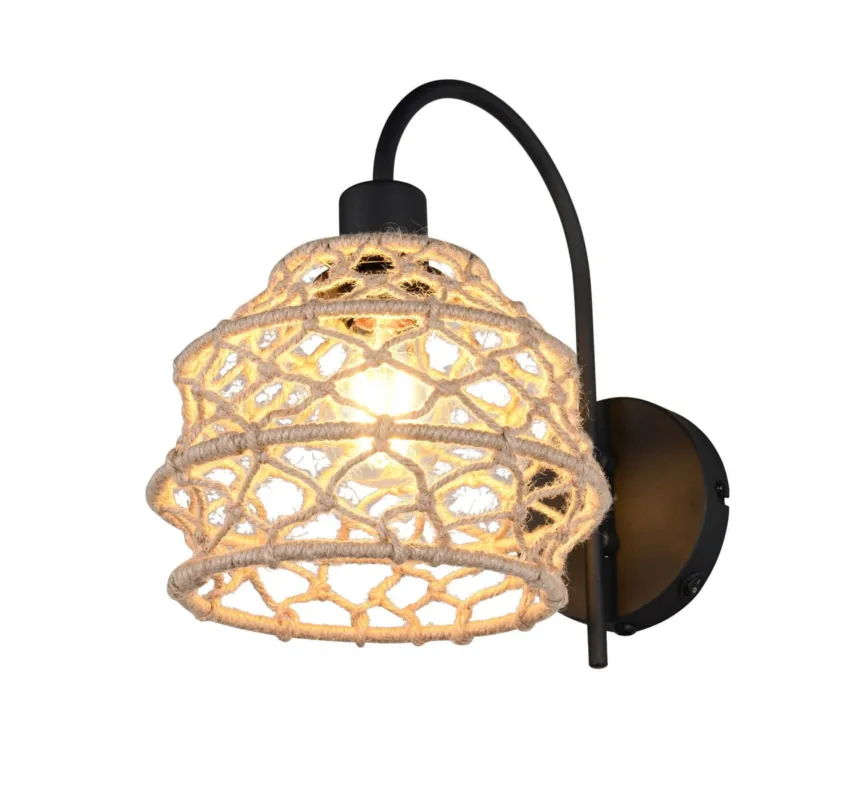 Lampa ścienna kinkiet HIVE R21681736 RL 1x10W E27 Metal/Konopie Nowość
