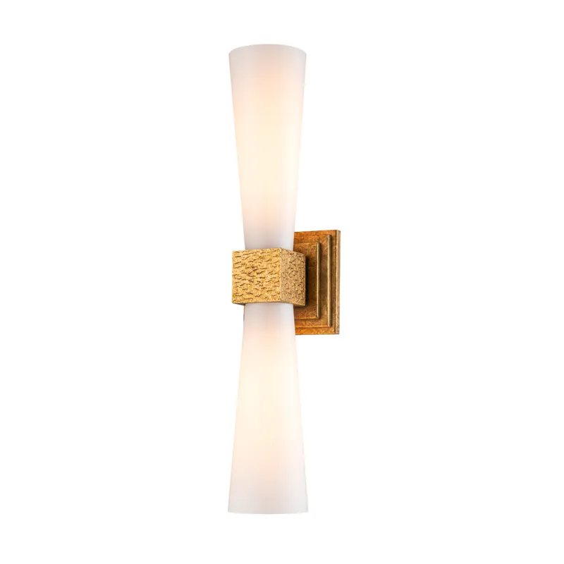 Lampa ścienna Kinkiet Kristy KRISTY-2WB-DG-OPAL Elstead Lighting 2xG9 4W Stal, żywica syntetyczna, warstwowe szkło opalowe Złoty Bezpieczne zakupy
