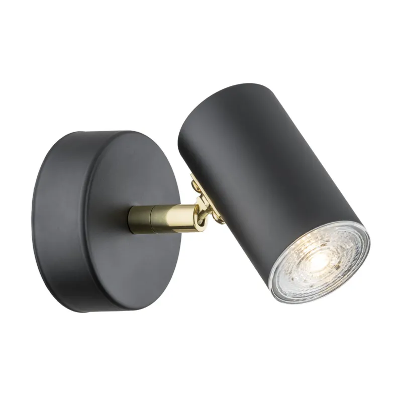 Lampa ścienna Kinkiet Lagos 4210 Argon 1xGU10 5W Stal Lakierowana/ Stal Mosiądzowana, Czarny / Mosiądz Promocja