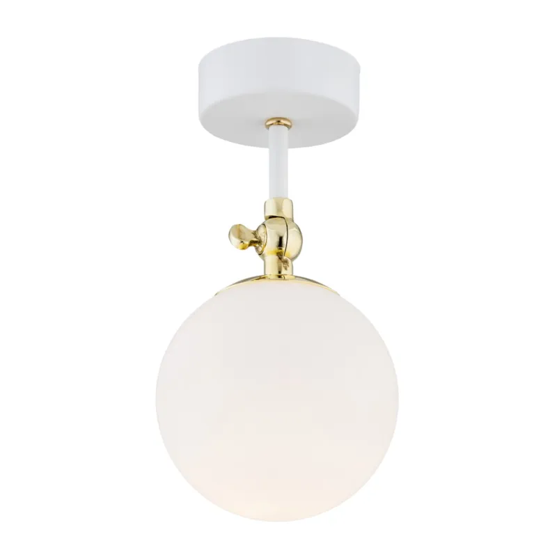 Lampa ścienna Kinkiet Latina 4002 Argon 1xE14 7W Stal Lakierowana/ Stal Mosiądzowana, Biały mat/Mosiądz Hit cenowy