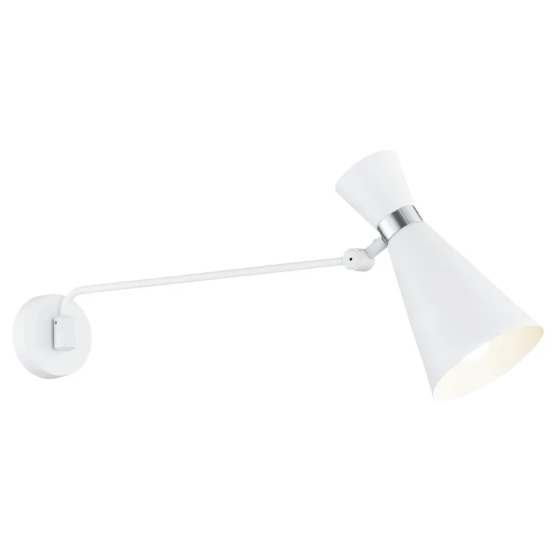 Ostatnie sztuki Lampa ścienna Kinkiet Lukka 3889 Argon 1xE27 15W Stal Lakierowana/ Stal Chromowana, Biały/Chrom