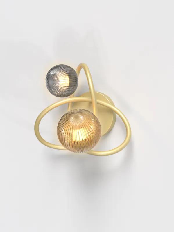 Oferta limitowana Lampa ścienna kinkiet Metz 4015-204 Aviano Lighting 2xG9 2 x 3,5W Metal / Szkło Klosz Bursztynowy I Dymiony