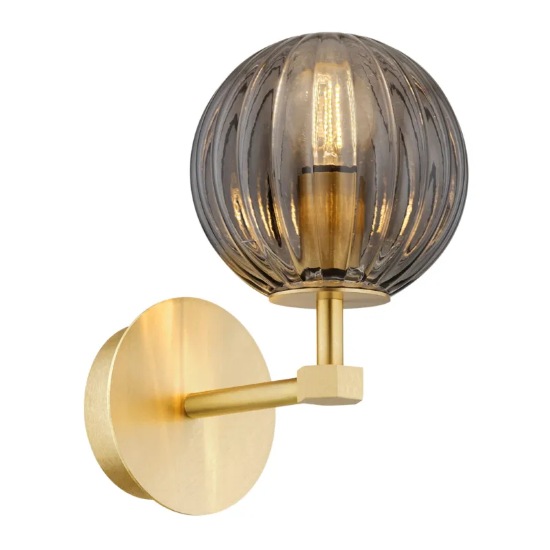Lampa ścienna Kinkiet Paloma 8508 Argon 1xE14 7W Szkło/ Mosiądz, Dymny/ Mosiądz Szczotkowany Dodaj do koszyka