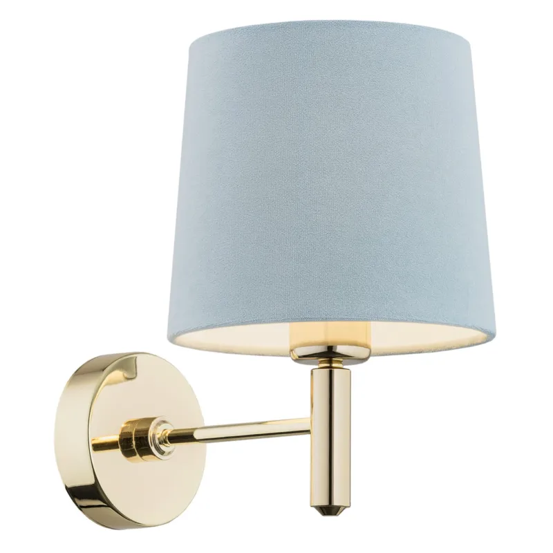 Nie przegap Lampa ścienna Kinkiet Ponte 4347 Argon 1xE27 15W Stal Mosiądzowana, Błękit