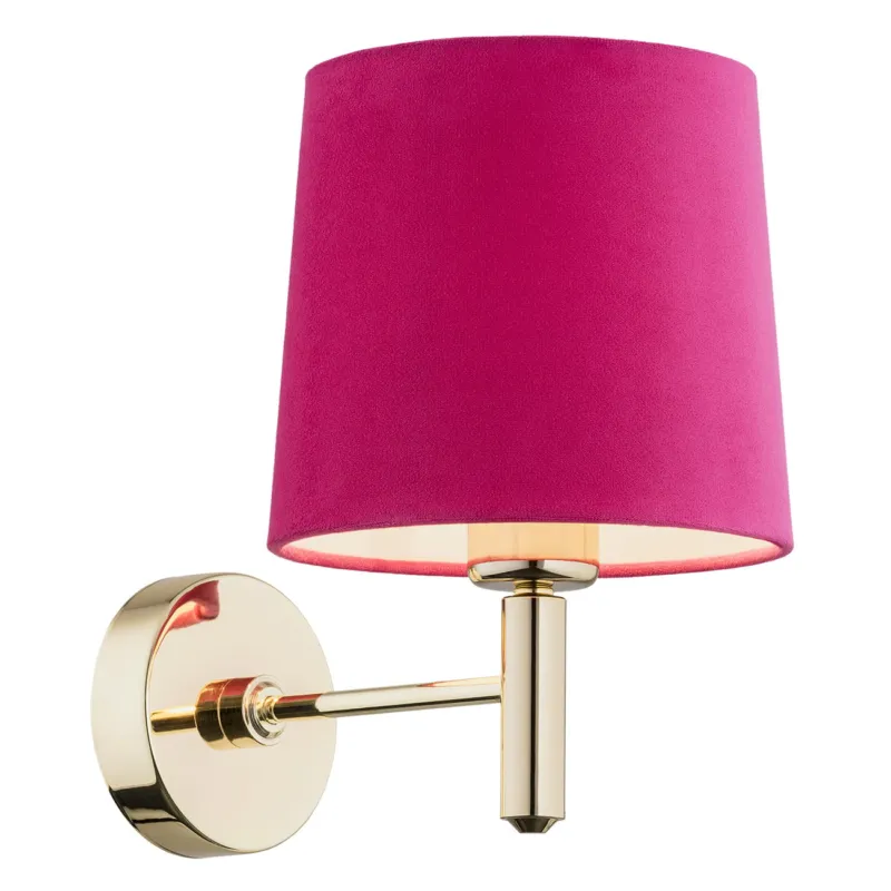 Lampa ścienna Kinkiet Ponte 4349 Argon 1xE27 15W Stal Mosiądzowana, Różowy Wysoka jakość