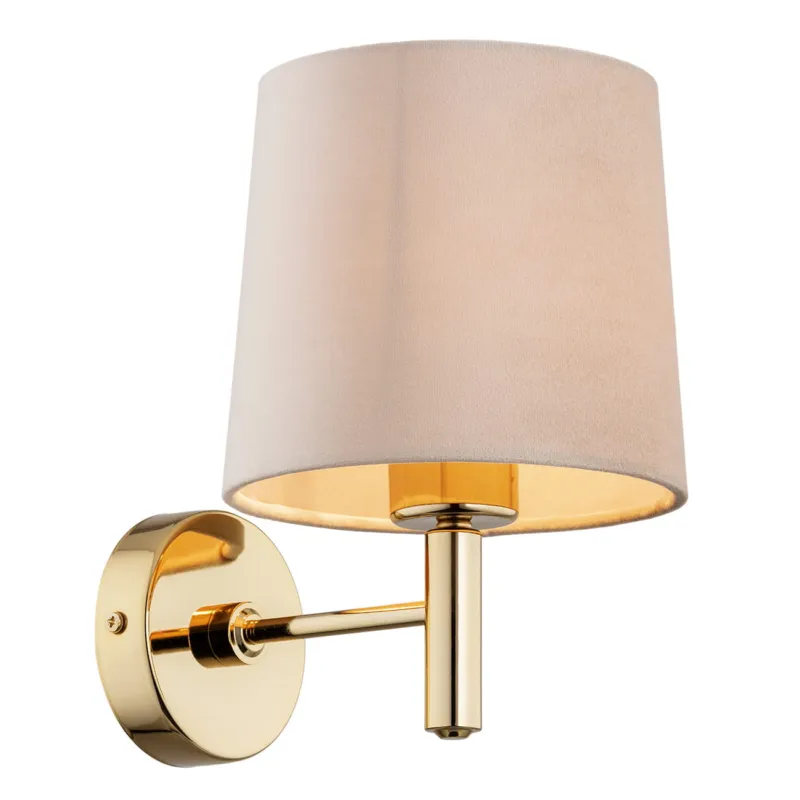 Lampa ścienna Kinkiet Ponte Plus 4727 Argon 1xE27 15W Stal Mosiądzowana, Beżowy Tylko do końca tygodnia
