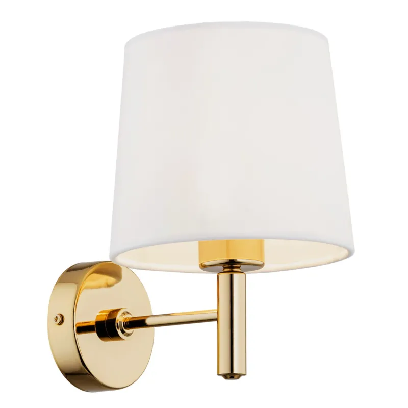 Lampa ścienna Kinkiet Ponte Plus 4728 Argon 1xE27 15W Stal Mosiądzowana, Śmietankowy Zamów dziś