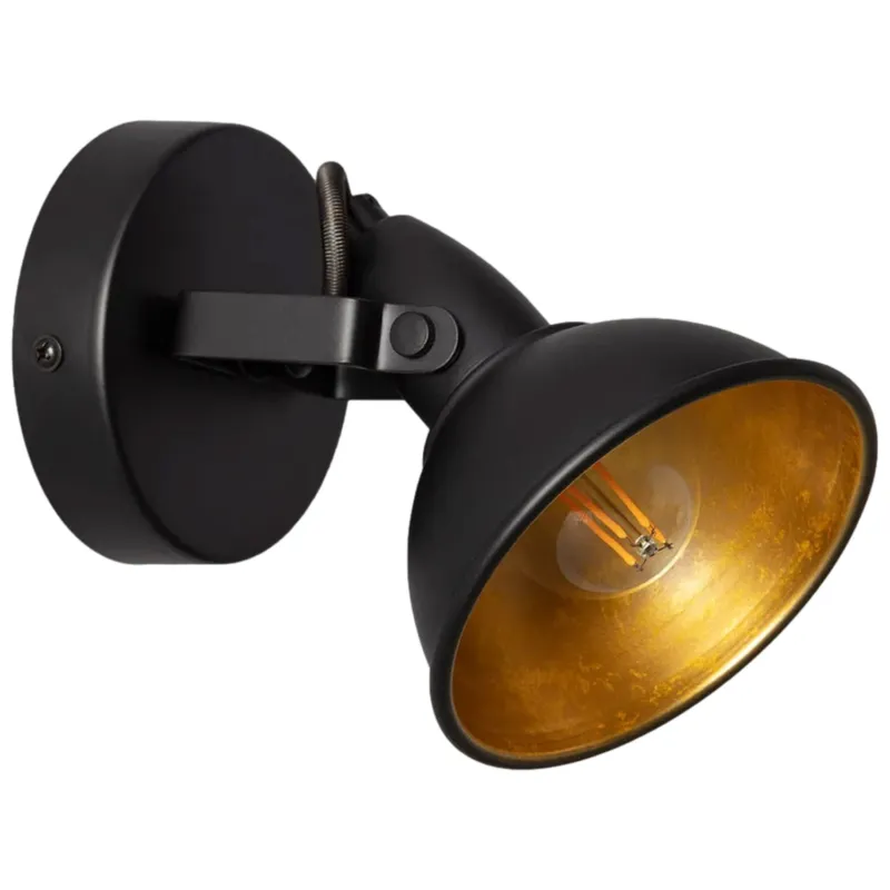 Oferta czasowa Lampa ścienna kinkiet RETRO ABR-RRO-C-E14 Abruzzo 1xE14 20W Metal Czarno/Złoty