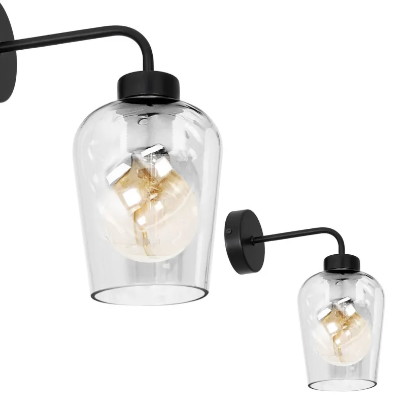 Lampa ścienna kinkiet SANTIAGO MLP6599 Milagro 1xE27 60W Metal + Szkło Czarny Sprawdź teraz