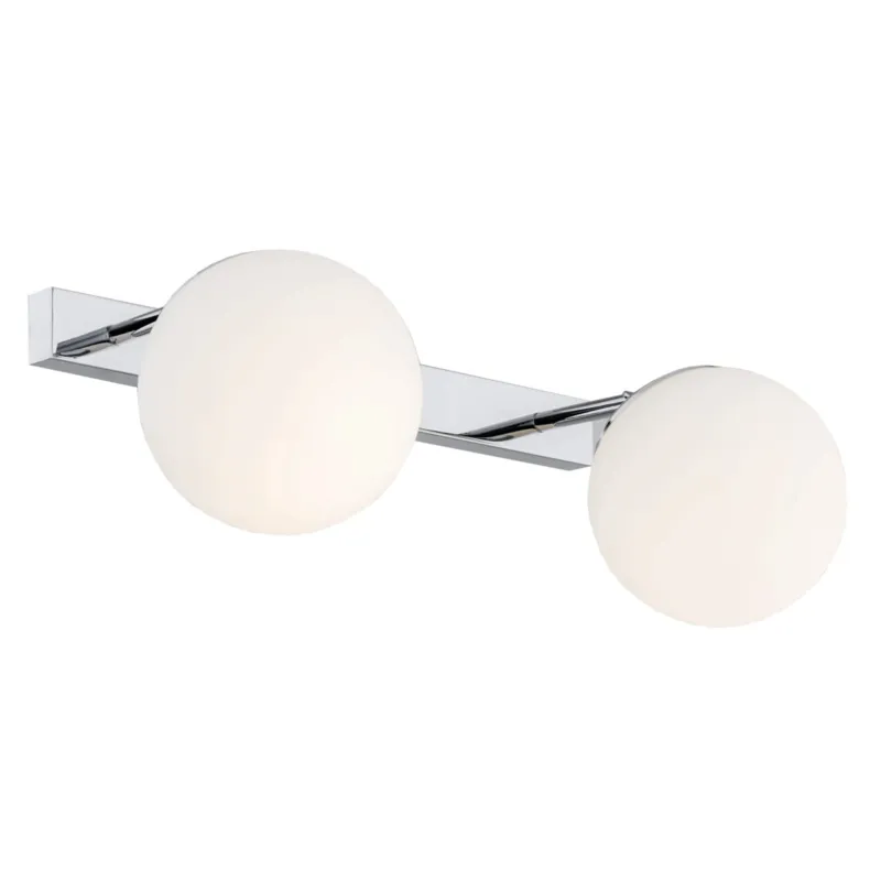 Szybka wysyłka Lampa ścienna Kinkiet Satelite 840 Argon 2xE27 15W Szkło/ Stal Chromowana, Opal Mat/ Chrom