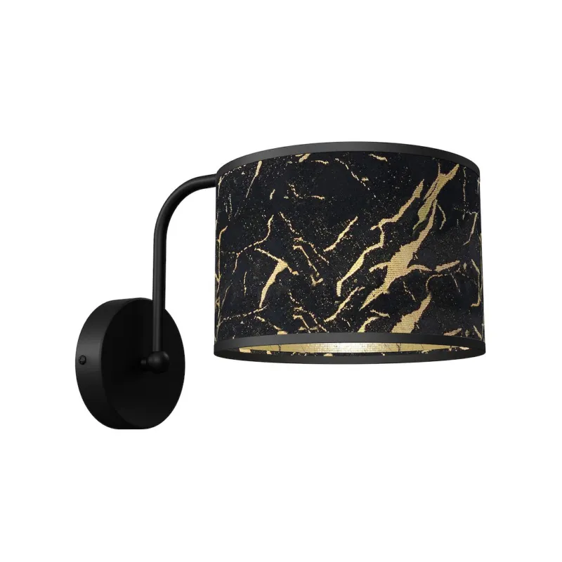 Nowy Lampa ścienna kinkiet SENSO MLP7290 Milagro 1xE27 Metal + Tkanina Czarny / Złoty