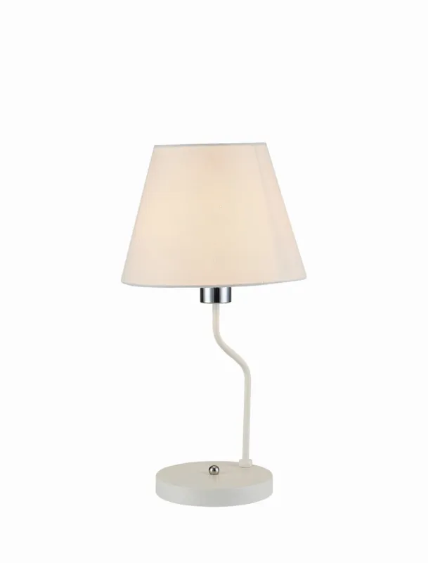Lampa 5050 stołowa Candellux York biała z białym kloszem 1×E14 Nowy