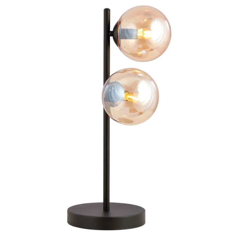Kup teraz Lampa biurkowa Emibig Rossi LN2 czarna z miodowym kloszem 2×E14