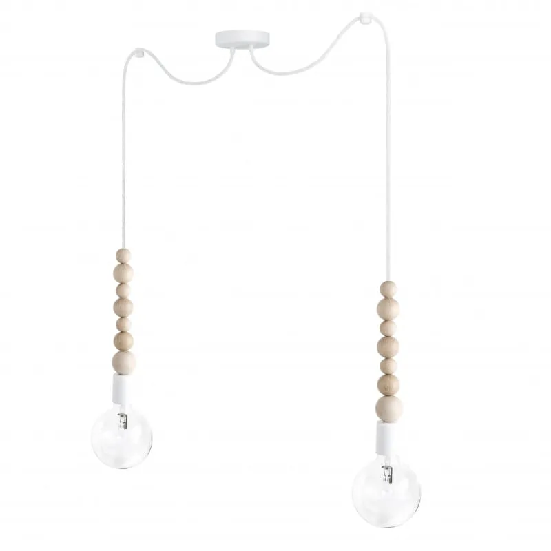 Promocja Lampa pająk Loft Sfarer 2 biała lampa wisząca - Kolorowe Kable