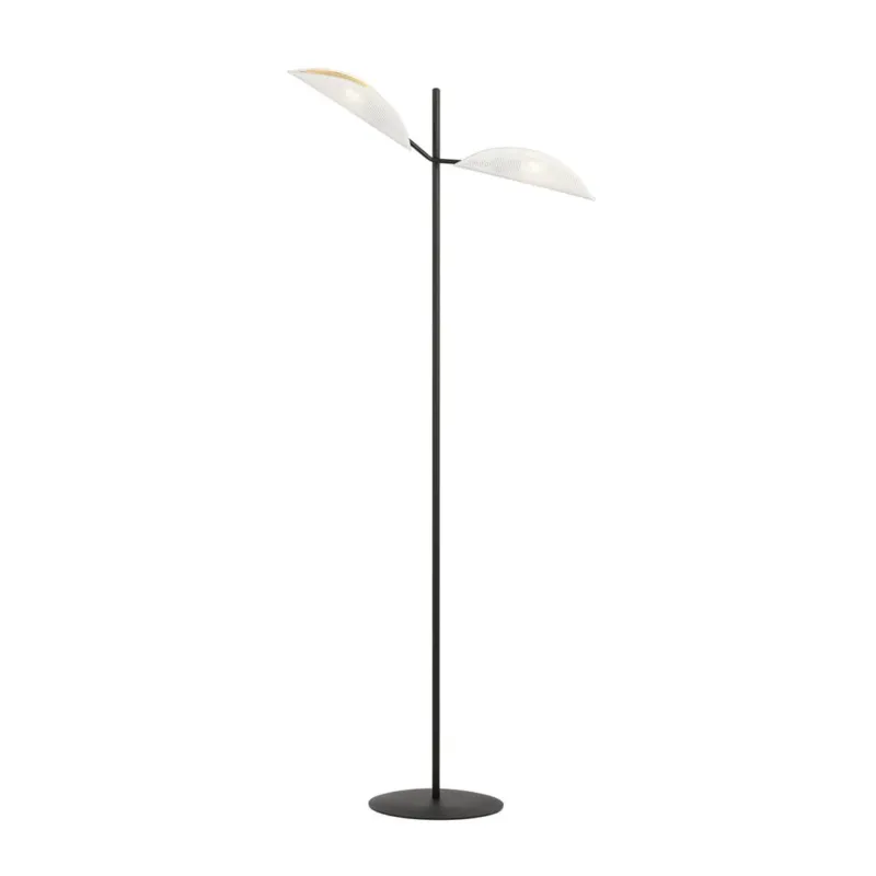 Lampa podłogowa Emibig Vene biała ze złotym kloszem 2×E14 Sprawdź teraz