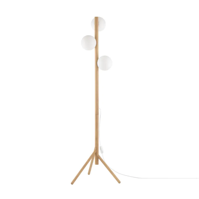 Tylko do końca tygodnia Lampa podłogowa Estera Wood Sosna 3x G9 - TK Lighting