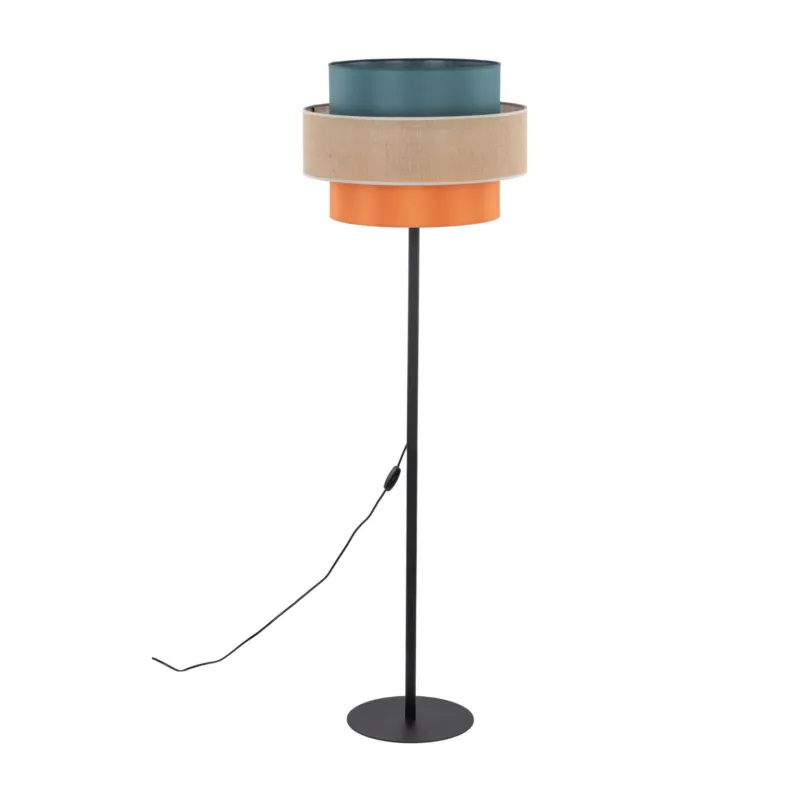 Lampa podłogowa Trio Juta Czarny 1x E27 - TK Lighting Tylko dziś