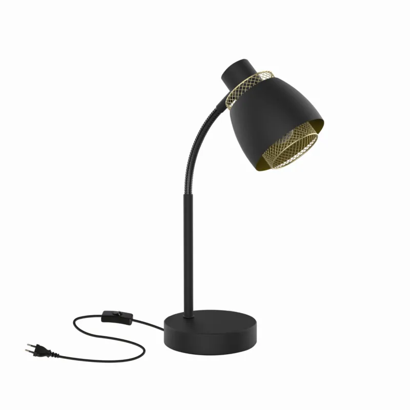 Lampa stołowa Candellux Aleksandria czarna ze złotym kloszem 1×E14 Oferta czasowa