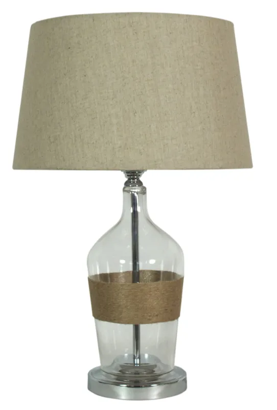 Lampa stołowa Candellux Eco 41 beżowa z płóciennym abażurem 1×E27 Ostatnia szansa