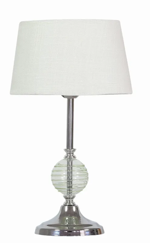 Cena promocyjna Lampa stołowa Candellux Fero chromowa z zielonym abażurem 1×E27