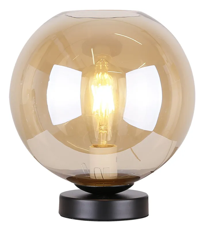 Niska cena Lampa stołowa Candellux Globe bursztynowa z kloszem szklanym 1×E27