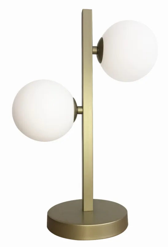 Dostępne od ręki Lampa stołowa Candellux Kama mosiężna z kloszem szklanym G9