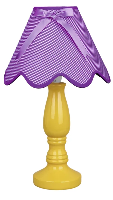 Lampa stołowa Candellux Lola fioletowa z tkaninowym abażurem 1×E27 Zamów teraz