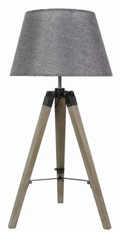 Sprawdź teraz Lampa stołowa Candellux Lugano szara z szarym abażurem 1×E27
