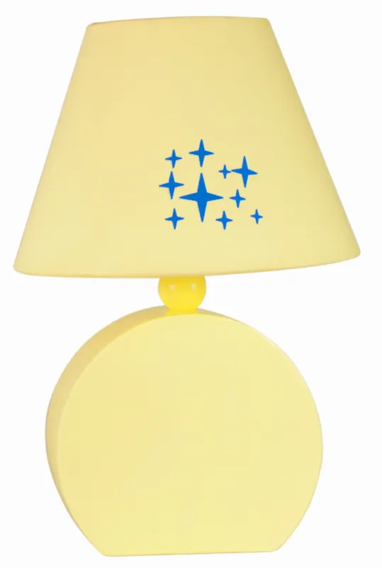 Lampa stołowa Candellux Ofelia żółta z tkaninowym abażurem 1×E14 Bezpieczne zakupy