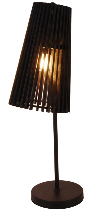 Lampa stołowa Candellux Osaka czarna drewniana 1×E27 Ostatnie sztuki