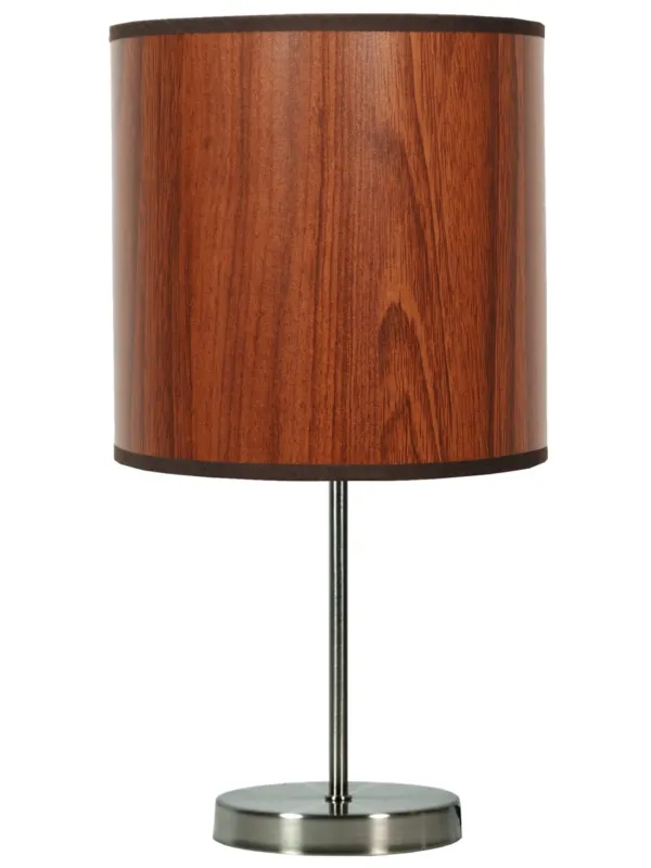 Lampa stołowa Candellux Timber satynowa z abażurem dębowym 1×E27 Hit sprzedaży