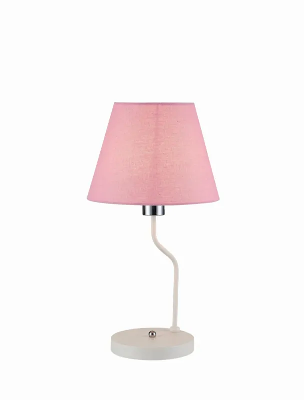 Dodaj do koszyka Lampa stołowa Candellux York biała z tkaninowym kloszem 1×E14