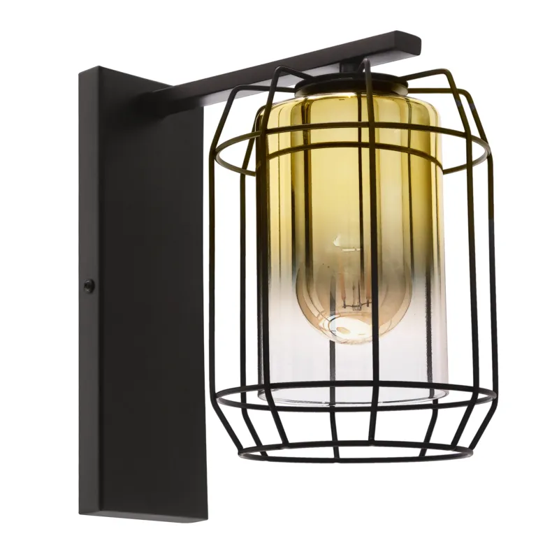 Kinkiet Candellux Jonera czarny ze szklanym kloszem 1×E27 Oferta limitowana