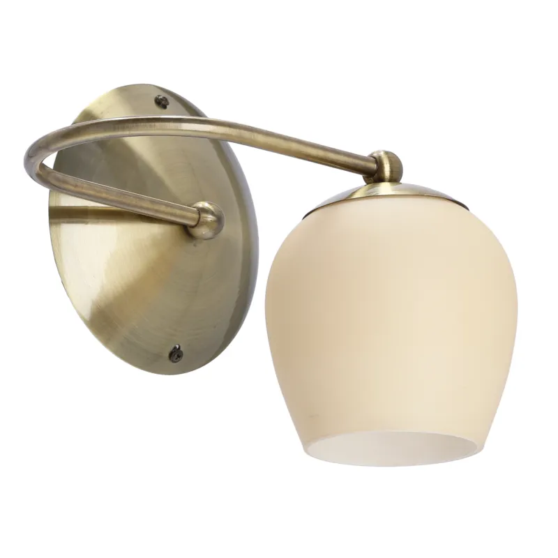 Bestseller Kinkiet Candellux Serano patynowy z kremowym kloszem 1×E27