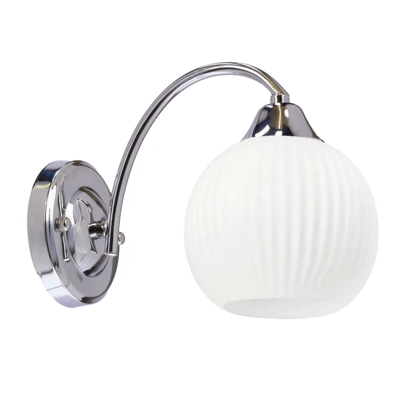 Wyjątkowa oferta Kinkiet Candellux Velore chrom z białym kloszem 1×E27